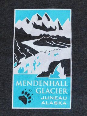 T Shirt Mendenhall Glacier Juneau Alaska Road Trip Adult No Tag Measures Size XL